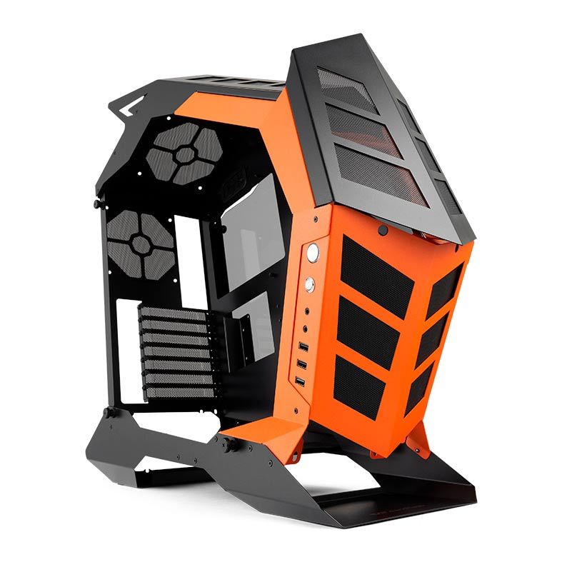 Gabinete Gamer Aigo DarkFlash Knight-K1 Preto/Laranja Lateral Vidro