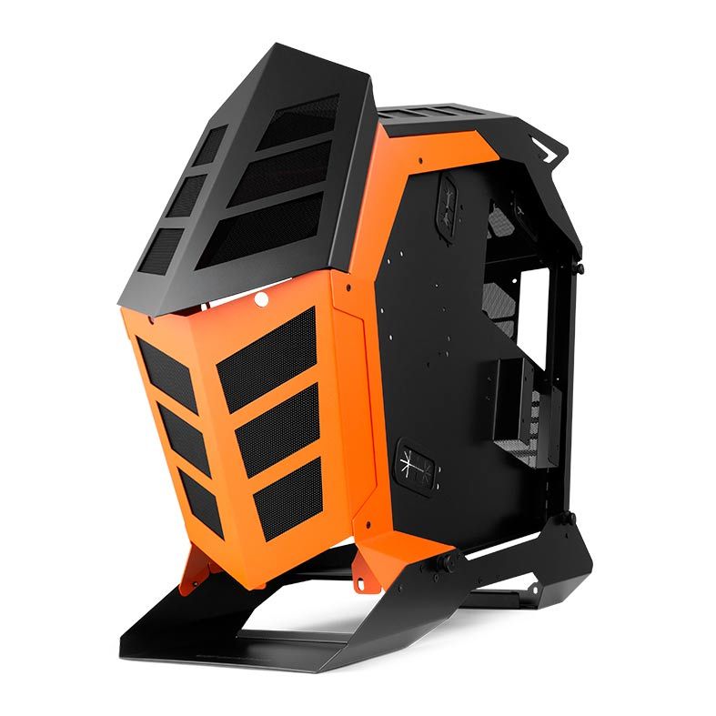 Gabinete Gamer Aigo DarkFlash Knight-K1 Preto/Laranja Lateral Vidro