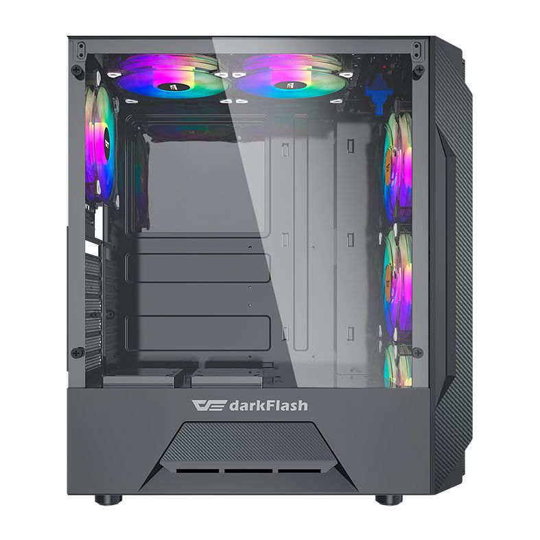 Gabinete Gamer Aigo DarkFlash Leo, Mid-Tower, Lateral de Vidro, Preto, Aigo-DarkFlash-Leo