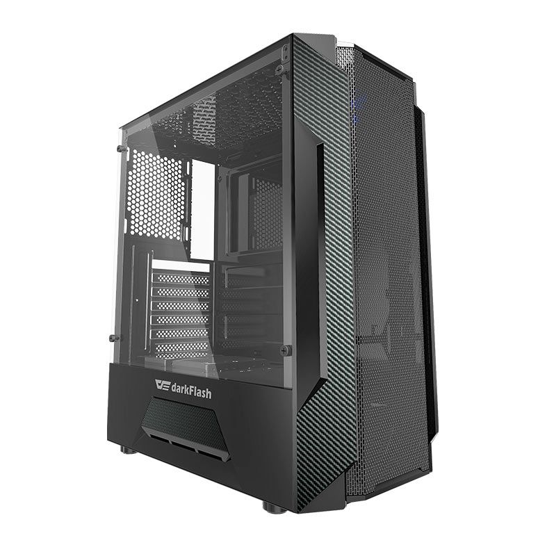 Gabinete Gamer Aigo DarkFlash Leo, Mid-Tower, Lateral de Vidro, Preto, Aigo-DarkFlash-Leo
