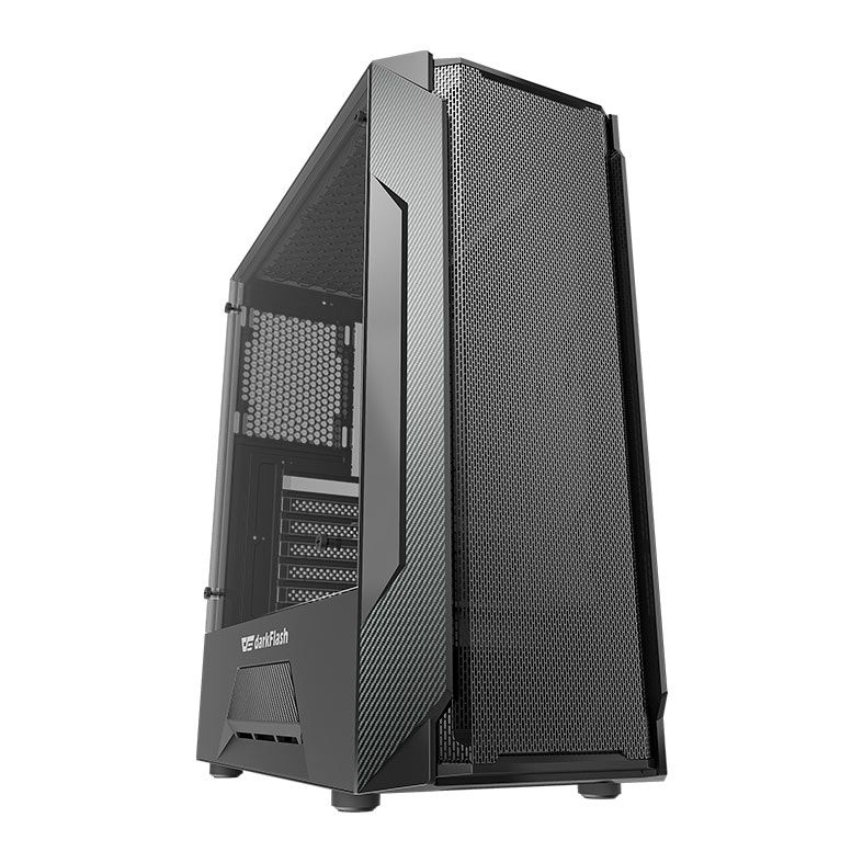 Gabinete Gamer Aigo DarkFlash Leo, Mid-Tower, Lateral de Vidro, Preto, Aigo-DarkFlash-Leo