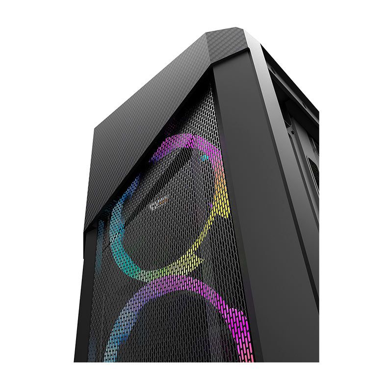 Gabinete Gamer Aigo DarkFlash Pollux , Mid-Tower, Lateral de Acrilico, Preto, Aigo-DarkFlash-Pollux