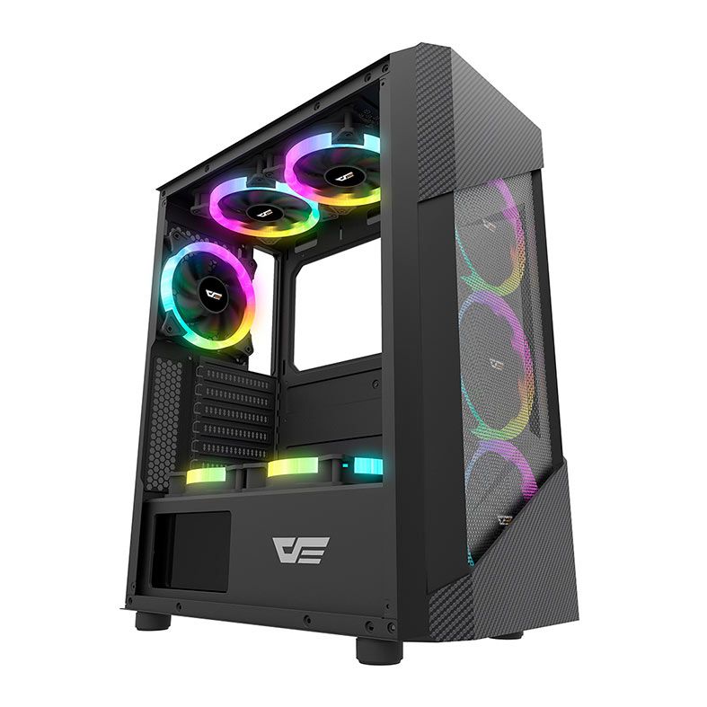 Gabinete Gamer Aigo DarkFlash Pollux , Mid-Tower, Lateral de Acrilico, Preto, Aigo-DarkFlash-Pollux