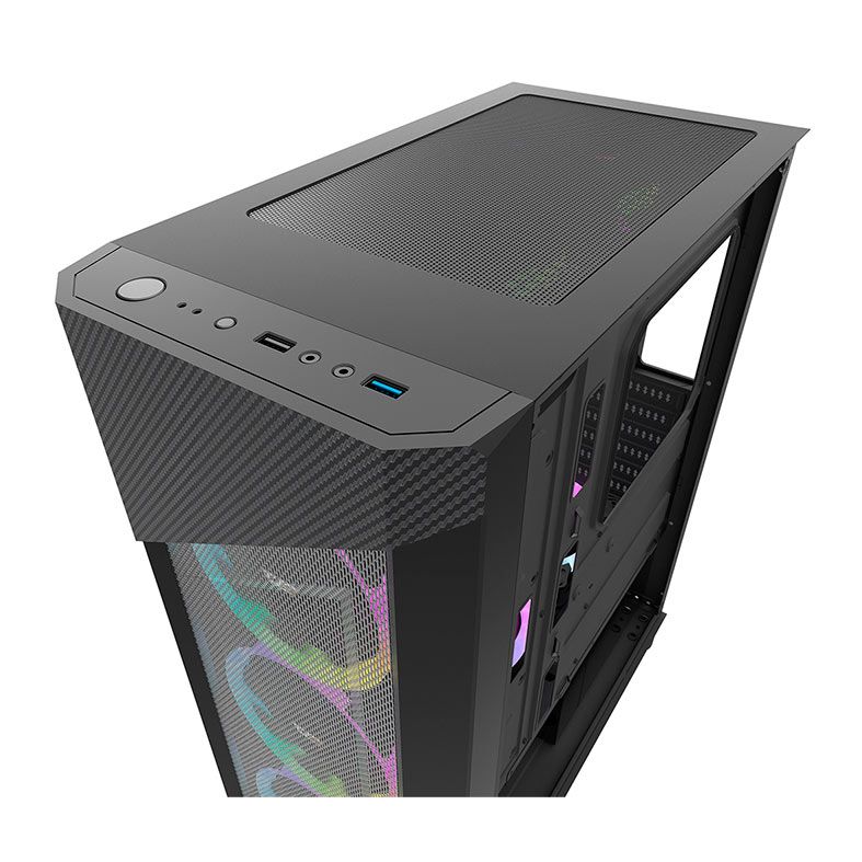 Gabinete Gamer Aigo DarkFlash Pollux , Mid-Tower, Lateral de Acrilico, Preto, Aigo-DarkFlash-Pollux
