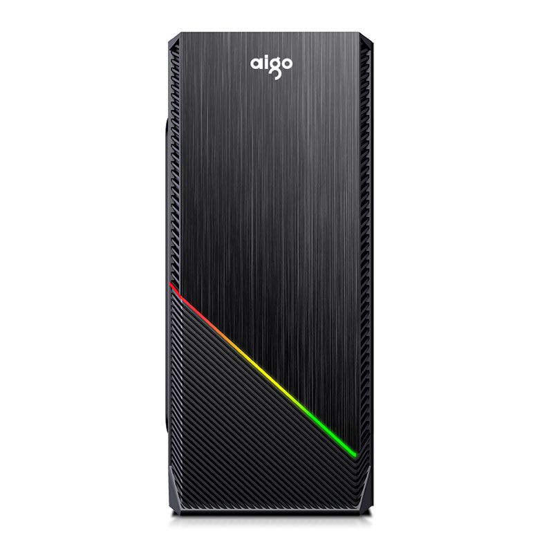 Gabinete Gamer Aigo Rainbow , Mid-Tower, Lateral de Acrilico, Preto, Aigo-Rainbow-Preto