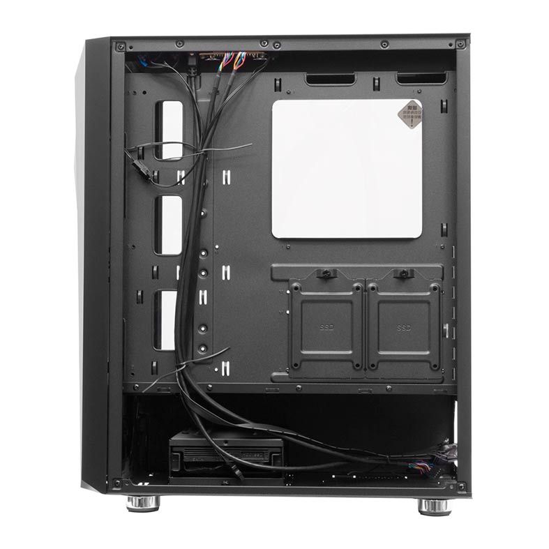 Gabinete Gamer Aigo Rainbow X Preto Lateral Vidro