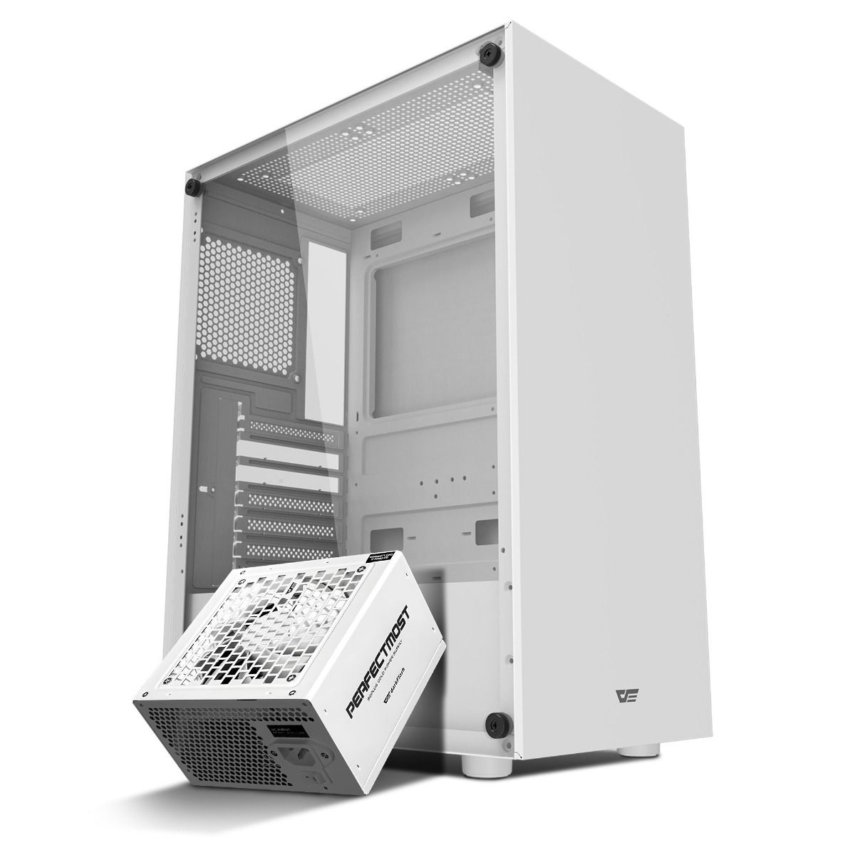 Gabinete Gamer Aigo DarkFlash DK100, Mid-Tower, Branco + Fonte Aigo Darkflash 650W