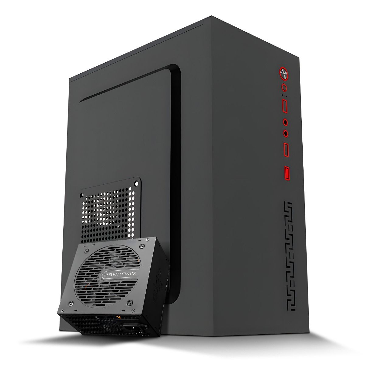 Gabinete Office Aigo Q2522, Mini-Tower, Preto + Fonte Aigo Darkflash 550W