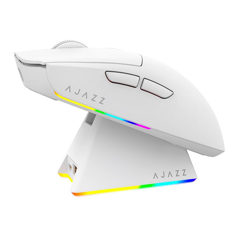 OPENBOX Mouse Gamer Ajazz AJ139 V2 MC, 24000DPI, 6 Botoes, Tri-Mode, Branco, AJ139V2-MC-WH