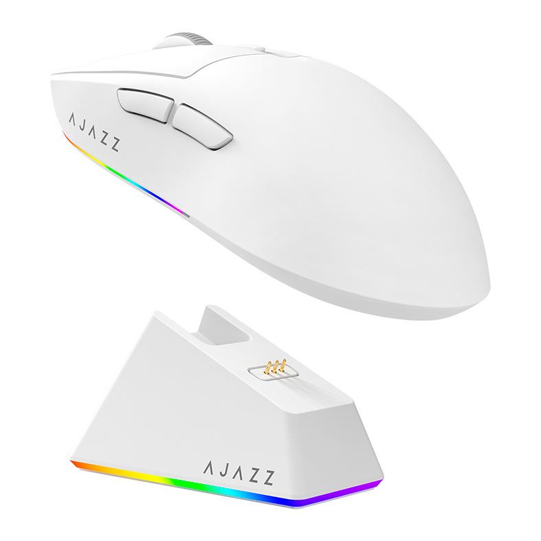 OPENBOX Mouse Gamer Ajazz AJ139 V2 MC, 24000DPI, 6 Botoes, Tri-Mode, Branco, AJ139V2-MC-WH