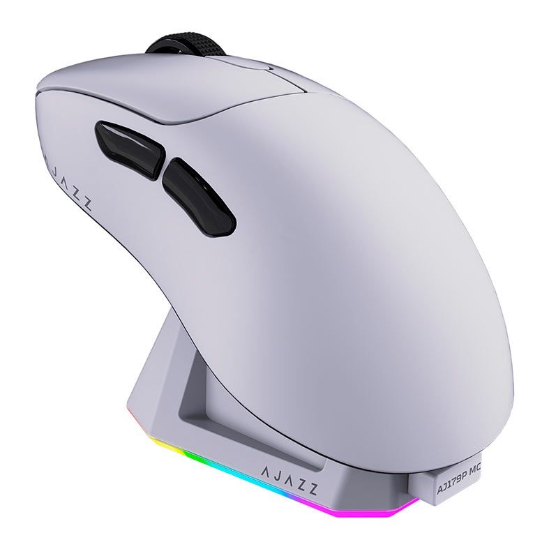 Mouse Gamer Ajazz AJ179P MC, 12000DPI, 6 Botoes, Tri-Mode, Branco, AJ179P-MC-WH