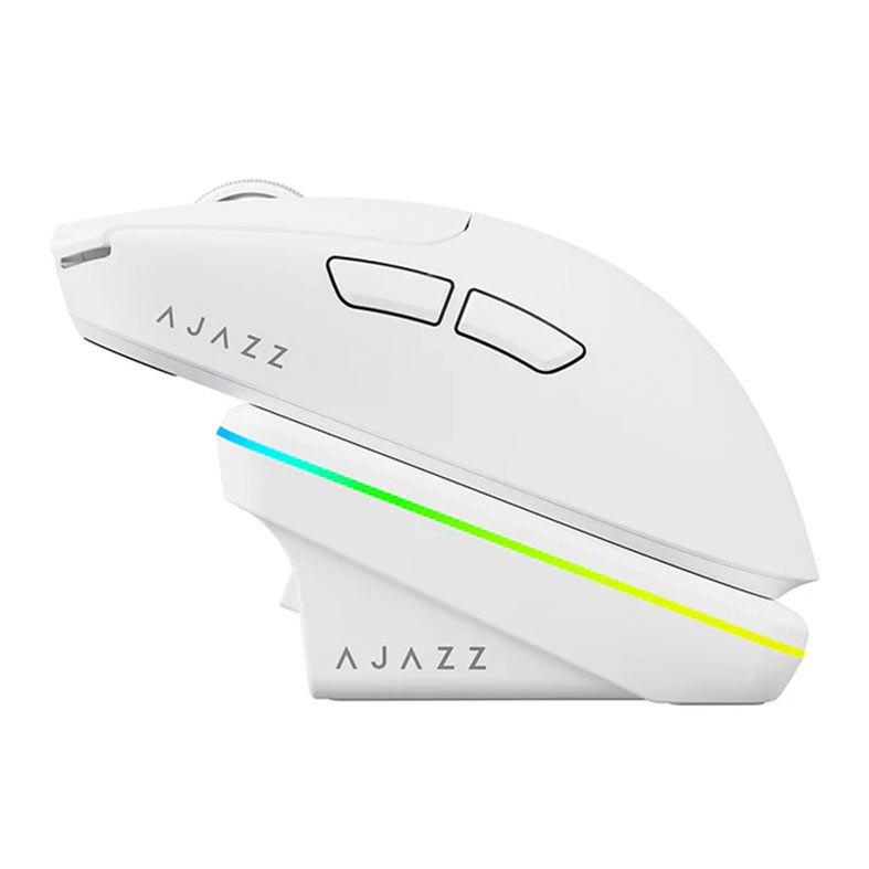Mouse Gamer Ajazz AJ200, 24000DPI, 5 Botoes, Tri-Mode, Branco, AJ200-NL-AI-MC-DOC-WH