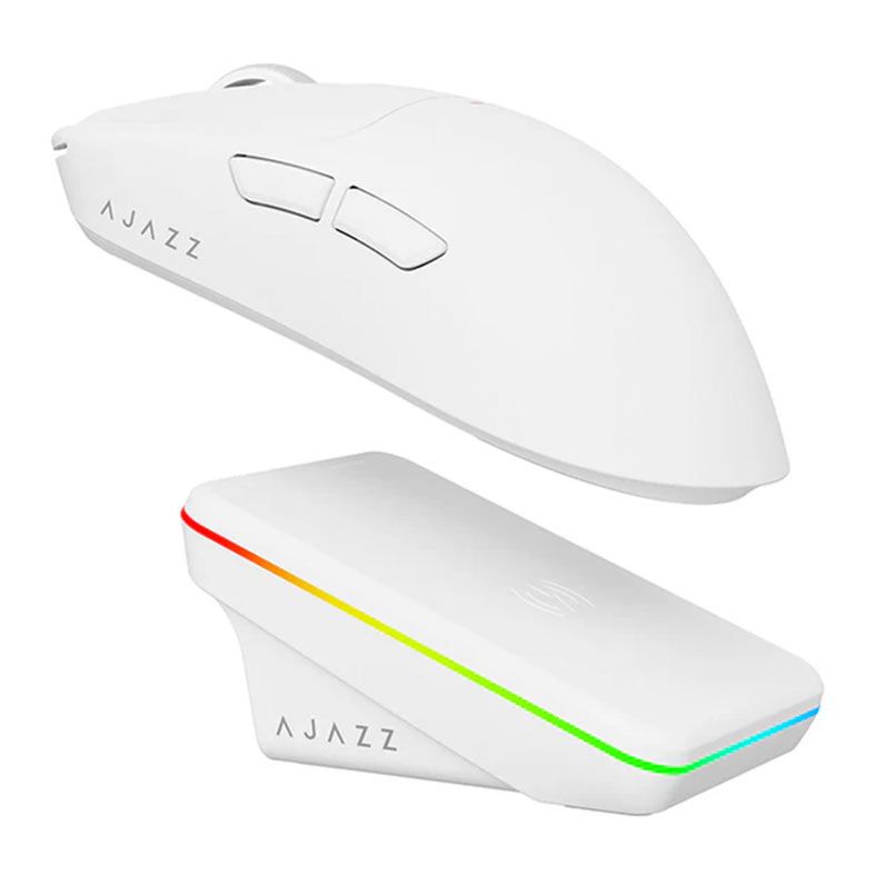 Mouse Gamer Ajazz AJ200, 24000DPI, 5 Botoes, Tri-Mode, Branco, AJ200-NL-AI-MC-DOC-WH