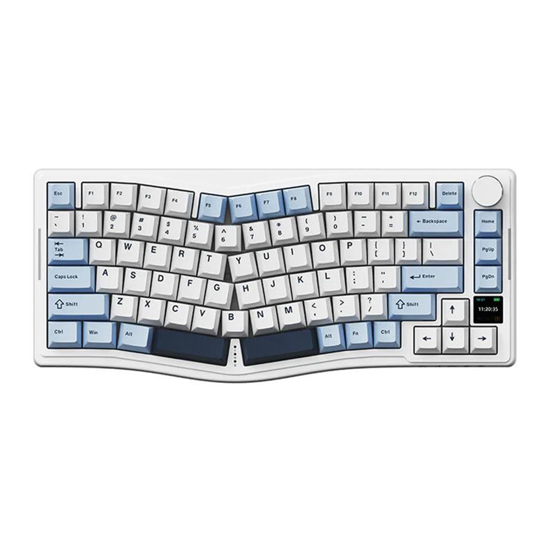 Teclado Mecanico Ajazz AKS075, RGB, Switch Daydream, Tri-Mode, Branco e Azul, AK075-WB