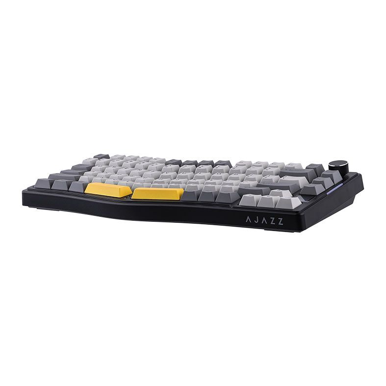 Teclado Mecanico Ajazz AKS075, RGB, Switch Daydream, Tri-Mode, Preto/Cinza/Amarelo, AK075-BGY