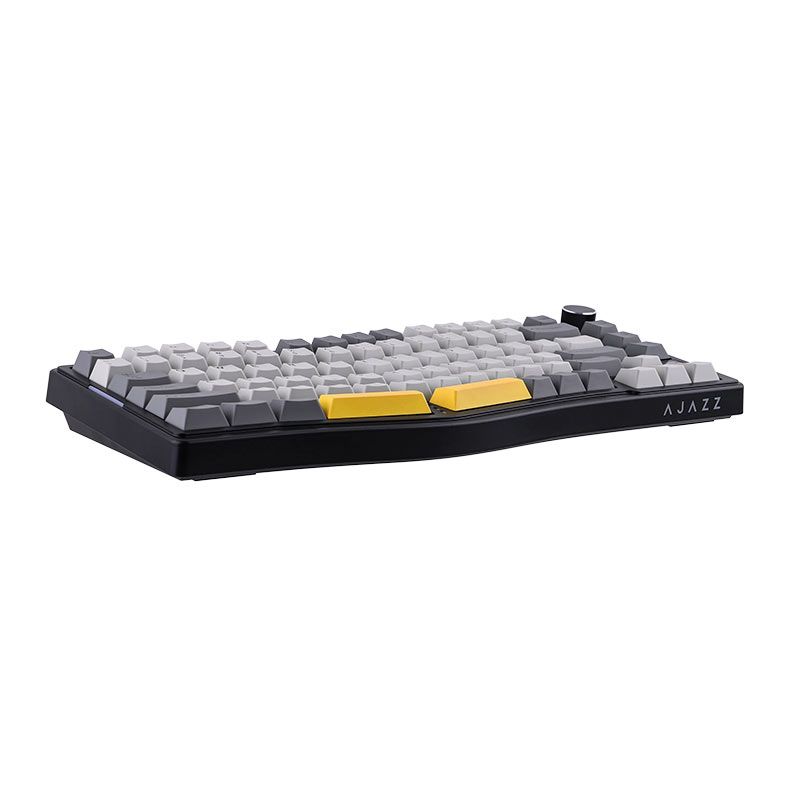 Teclado Mecanico Ajazz AKS075, RGB, Switch Daydream, Tri-Mode, Preto/Cinza/Amarelo, AK075-BGY