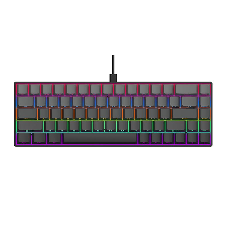 Teclado Mecanico Ajazz AK680, Rainbow, Switch Marrom, Gradiente Cinza, AK680-GG