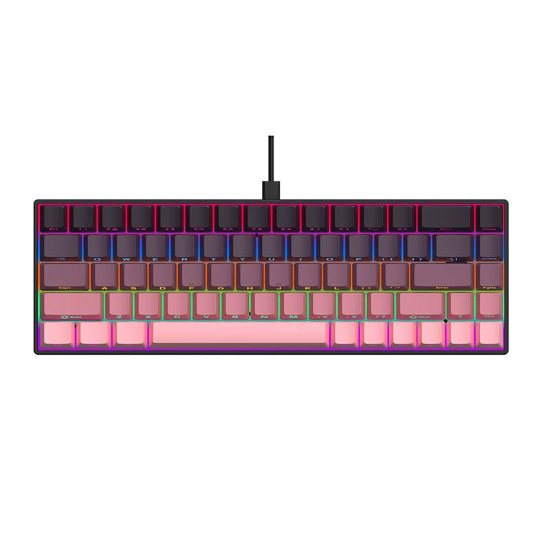 Teclado Mecanico Ajazz AK680, Rainbow, Switch Marrom, Gradiente Pink, AK680-GP