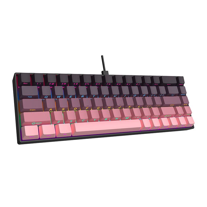 Teclado Mecanico Ajazz AK680, Rainbow, Switch Marrom, Gradiente Pink, AK680-GP