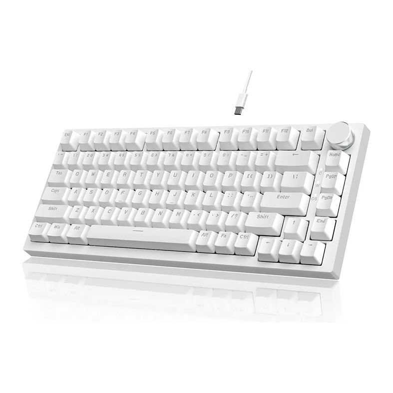 OPENBOX Teclado Mecanico Ajazz AK820, Switch Azul, Branco, AK820-WH