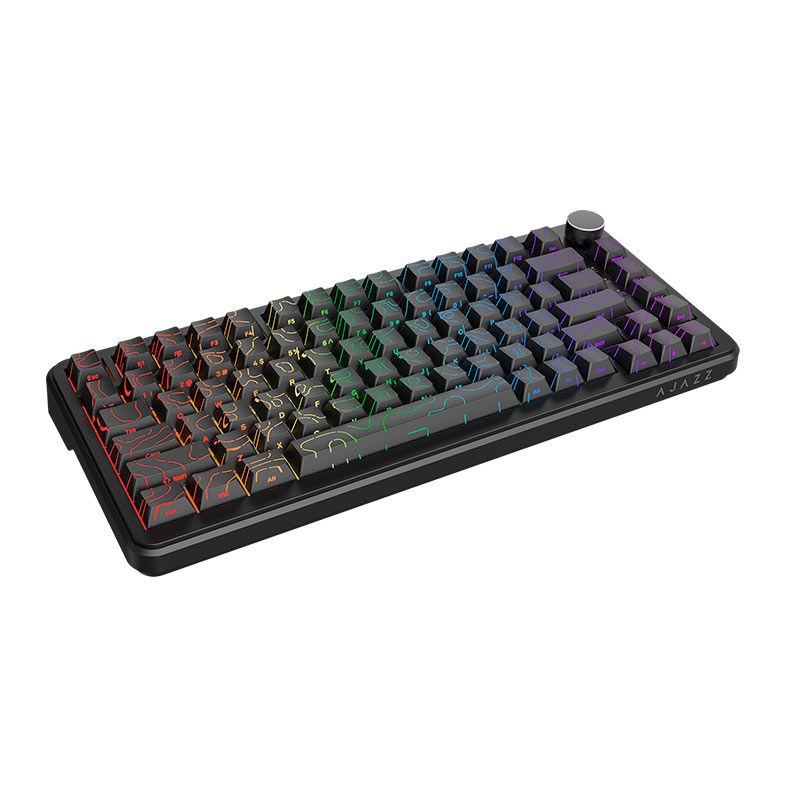 OPENBOX Teclado Magnetico Ajazz AK820 MAX HE, RGB, 75%, Switch Hall Effect, Contour Line Black, AK820MAX-CLBK