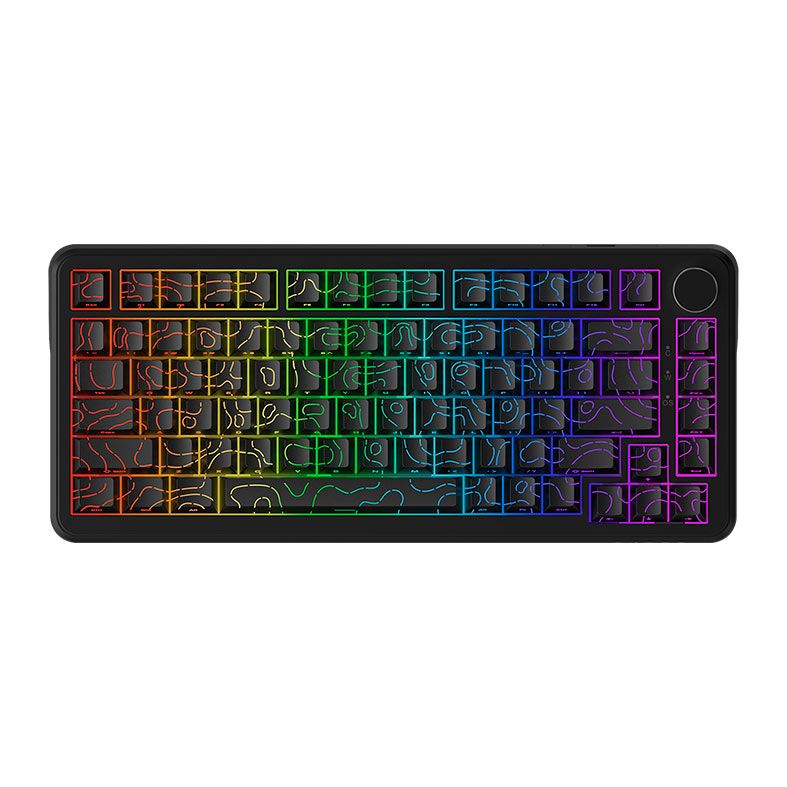OPENBOX Teclado Magnetico Ajazz AK820 MAX HE, RGB, 75%, Switch Hall Effect, Contour Line Black, AK820MAX-CLBK