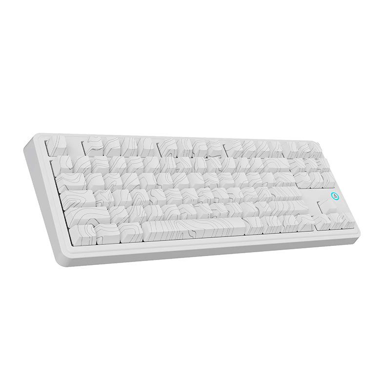 Teclado Mecanico Ajazz AK870 Plus, RGB, Switch Avocado, Tri-Mode, Contourns White, AK870PLUS-WH