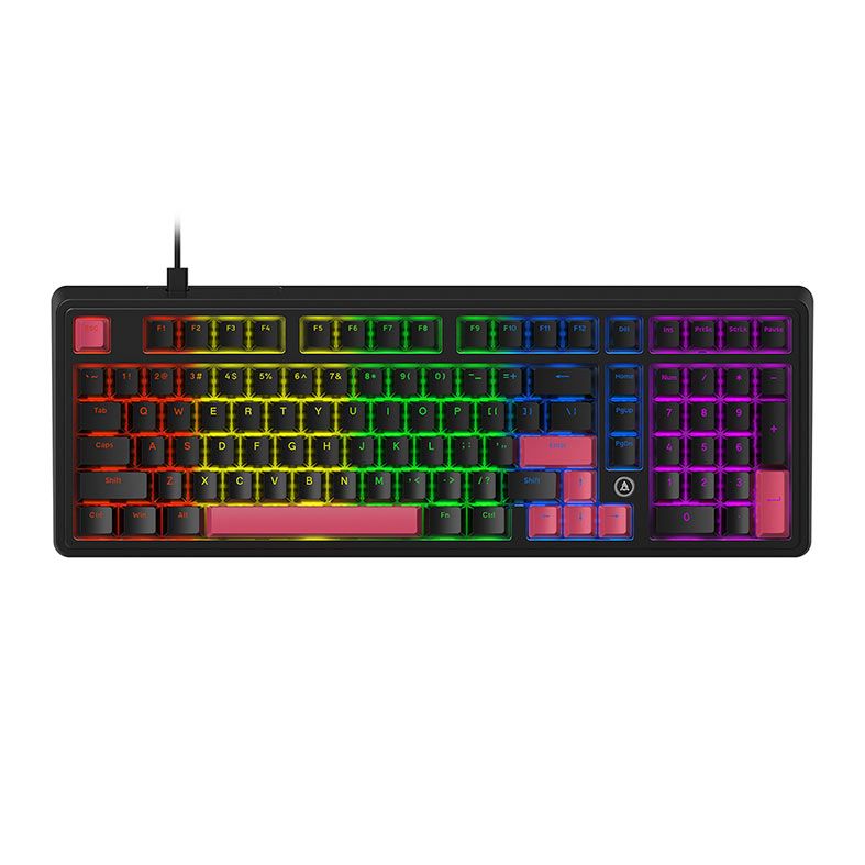 Teclado Mecanico Ajazz AK980, Rainbow, Switch Vermelho, Tri-Mode, Black Red, AK980-BR