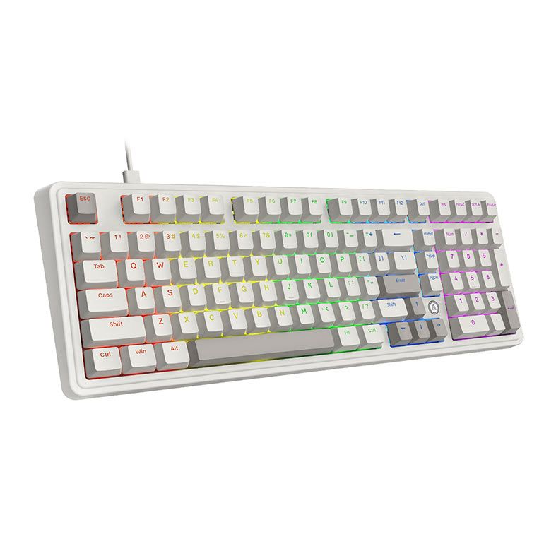 Teclado Mecanico Ajazz AK980, Rainbow, Switch Vermelho, Tri-Mode, Retro Grey, AK980-RG