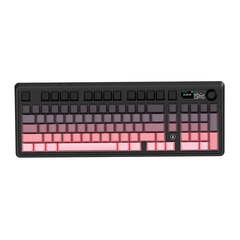 Teclado Mecanico Ajazz AK980, RGB, Switch Maillard, Tri-Mode, Preto e Rosa, AK980V2-GP