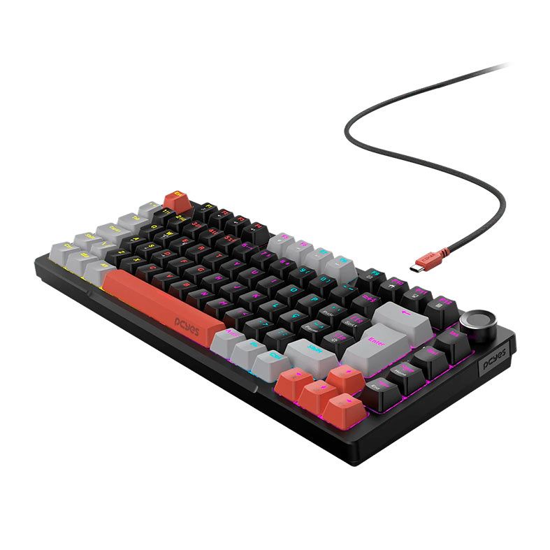 Teclado Mecanico PCYES Arkeum, 75%, Rainbow, ABNT2, Switch Blue, Preto, AKBV75BBR