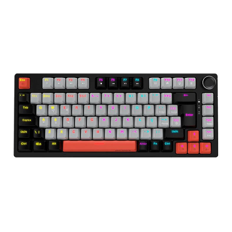 Teclado Mecanico PCYES Arkeum, 75%, Rainbow, ABNT2, Switch Red, Preto, AKBV75RBR