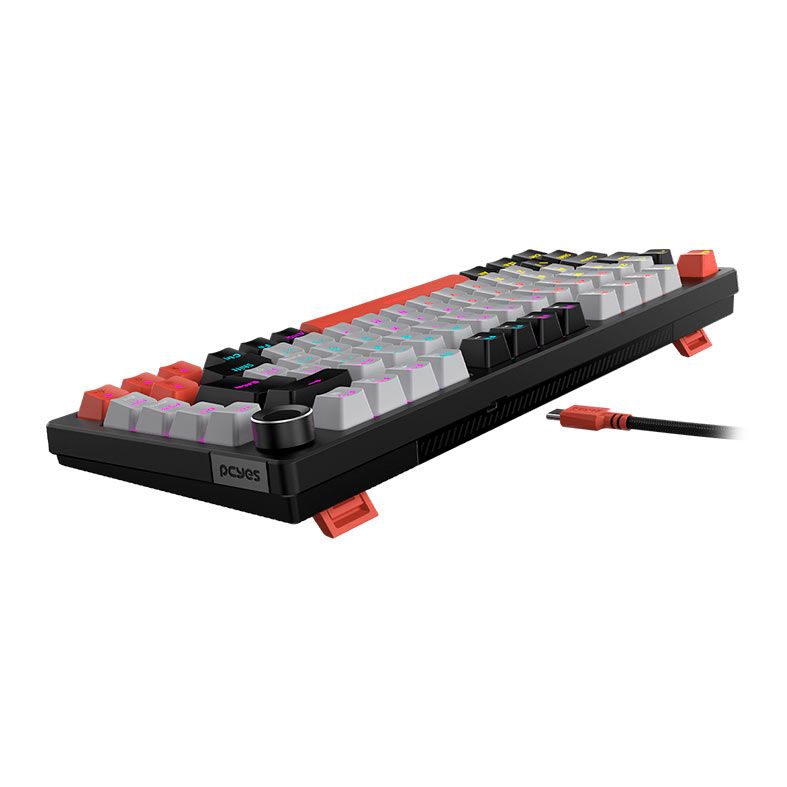 Teclado Mecanico PCYES Arkeum, 75%, Rainbow, ABNT2, Switch Red, Preto, AKBV75RBR
