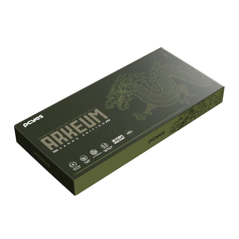 Teclado Mecanico PCYES Arkeum, 75%, Led, ABNT2, Switch Red, Cammo Edition, AKCM75RBR