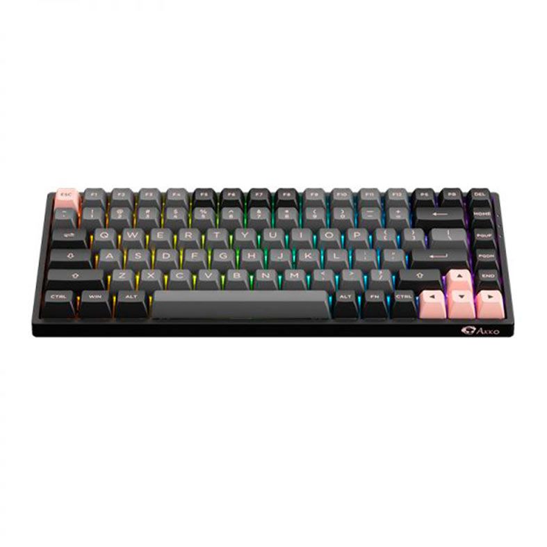 Teclado Mecanico Gamer Akko 3084 Multi Modes, RGB, Switch Akko Jelly Pink, Preto, AKKO-3084-MULTI-BK