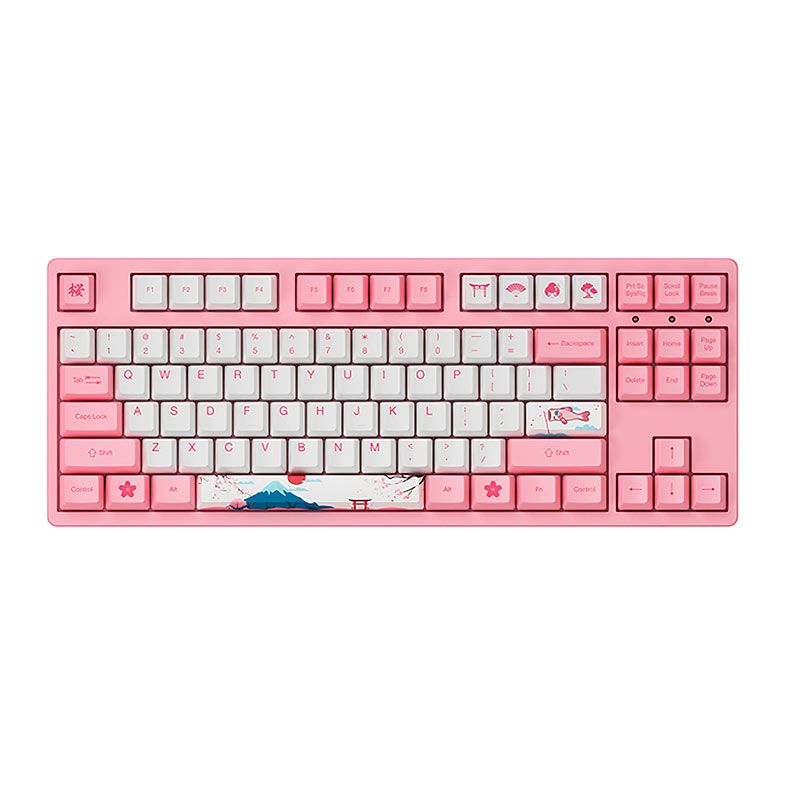 Teclado Mecanico Gamer Akko World Tour Tokyo, ANSI, Switch Pink, Rosa e Branco, AKKO-3087-V2-PINK