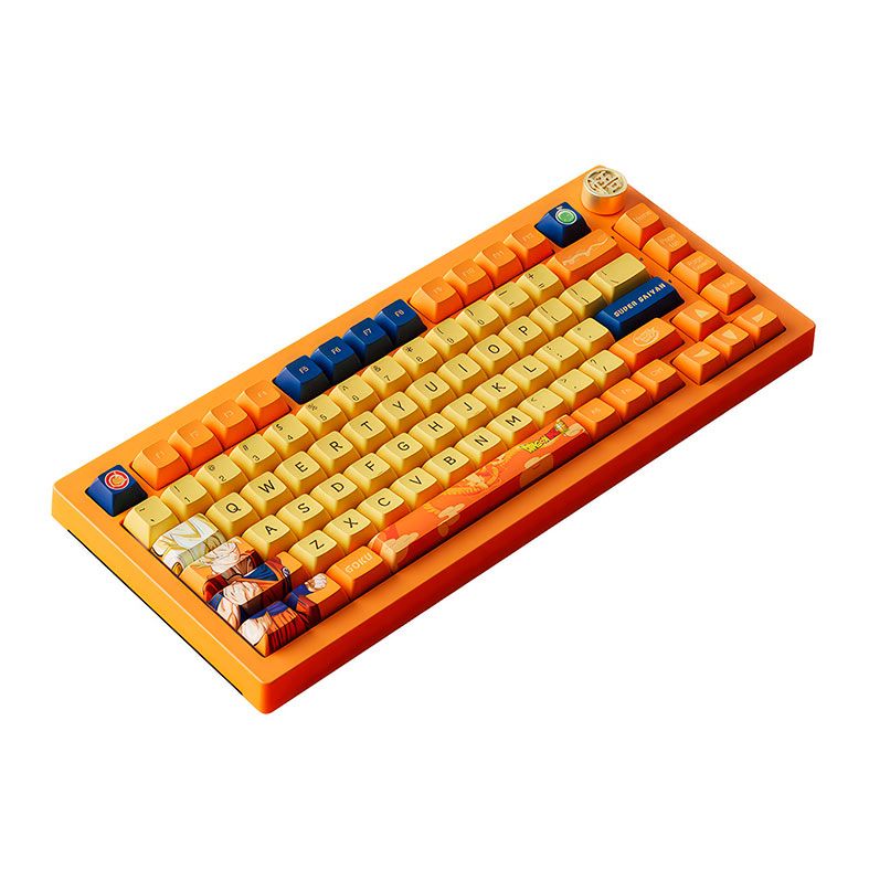 Teclado Mecanico Gamer Akko 5075B Plus Dragon Ball Super Goku, Bluetooth, Switch Crystal, AKKO-5075B-PLUS-GOKU