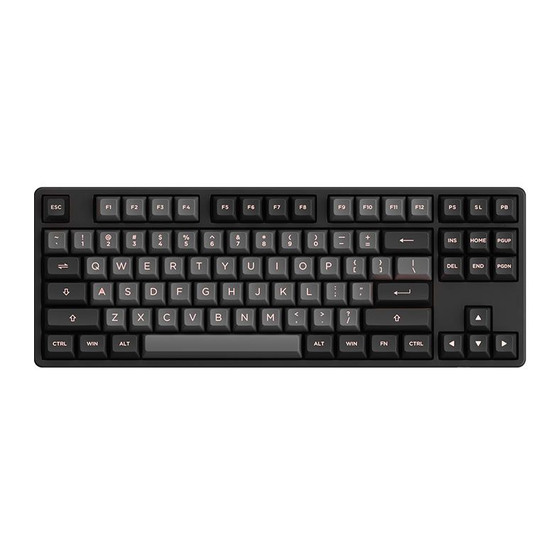 Teclado Mecanico Gamer Akko 5087S QMK, RGB, Preto e Rosa, Switch Cream Yellow, AKKO-5087S-PINK