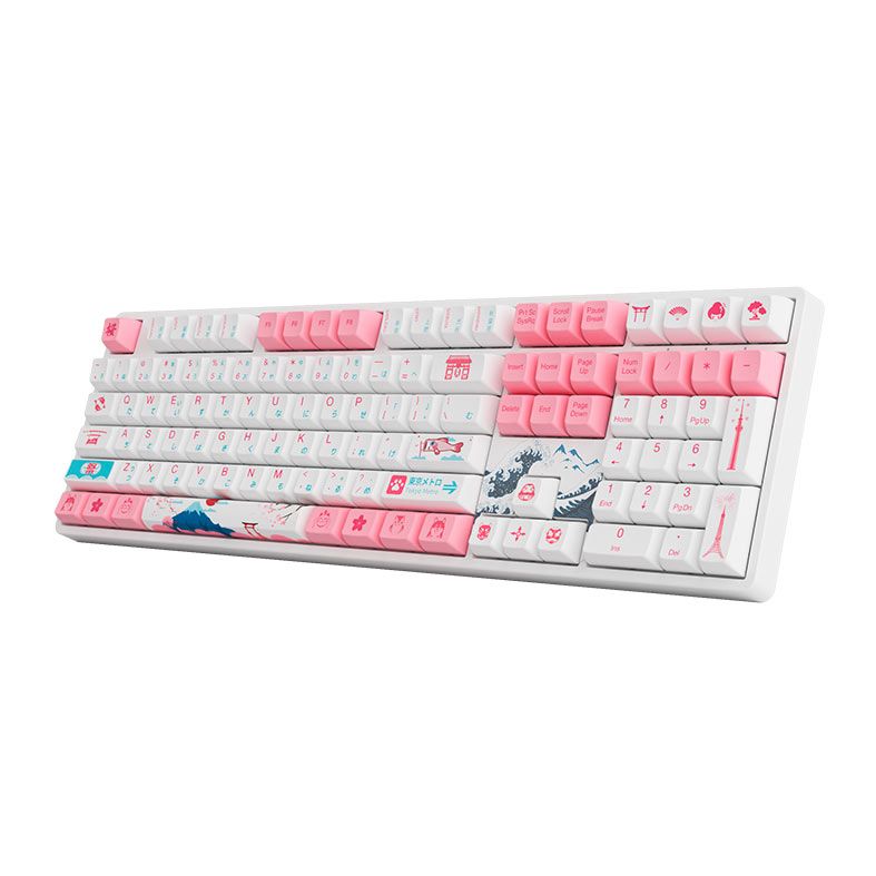 Teclado Mecanico Gamer Akko World Tour Tokyo 5108S, RGB, ABNT, Switch Pink, Branco, AKKO-5108S-RGB