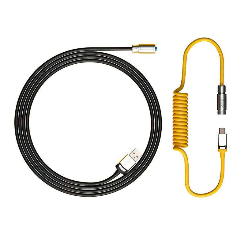 Cabo Para Teclado Akko, USB-A/USB-C, 1.5m, Black e Gold, AKKO-BLACK-GOLD