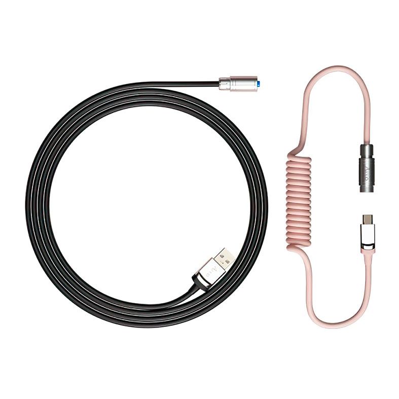 Cabo Para Teclado Akko, USB-A/USB-C, 1.5m, Black e Pink, AKKO-BLACK-PINK