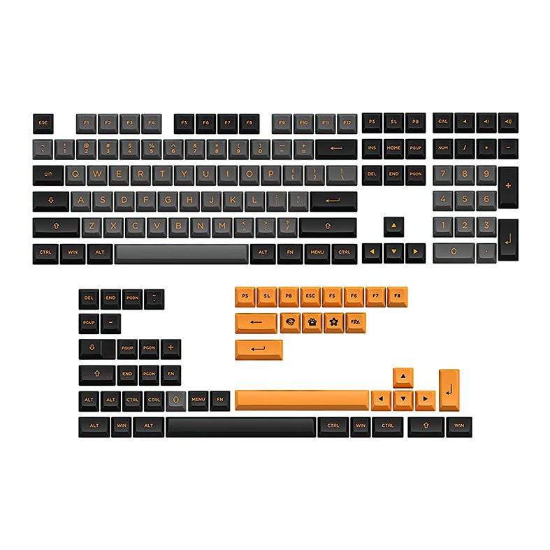 Conjunto de Teclas Akko ASA Profile, PBT Double Shot, Black e Bronze, AKKO-KEYCAP-BK-BZ