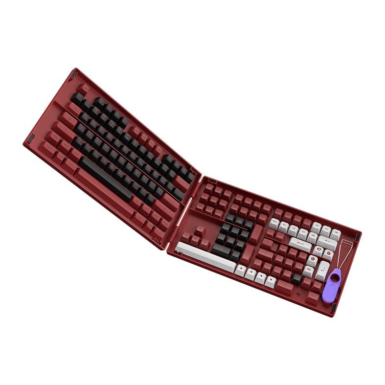 Conjunto de Teclas Akko ASA Profile, PBT Double Shot, Bred, AKKO-KEYCAP-BRED