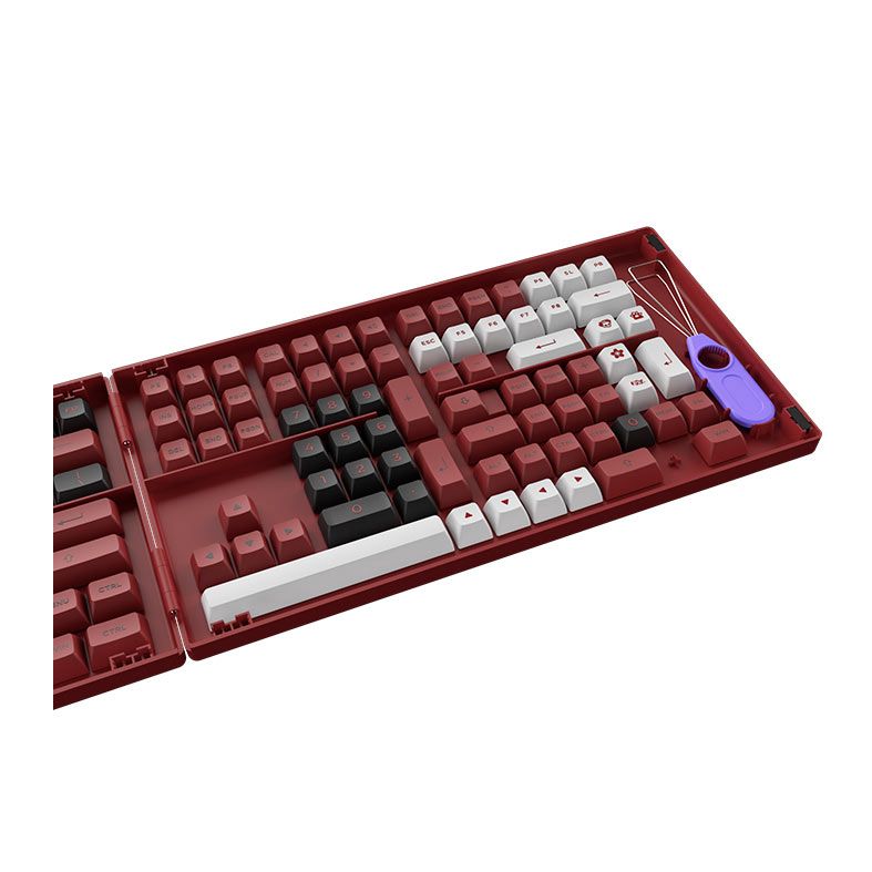 Conjunto de Teclas Akko ASA Profile, PBT Double Shot, Bred, AKKO-KEYCAP-BRED