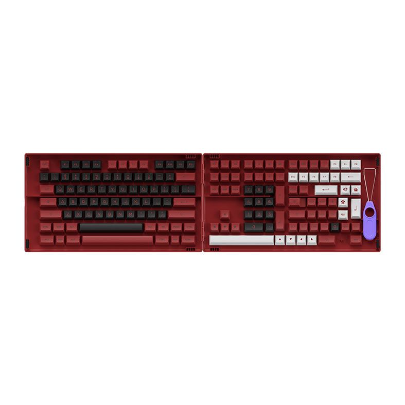 Conjunto de Teclas Akko ASA Profile, PBT Double Shot, Bred, AKKO-KEYCAP-BRED