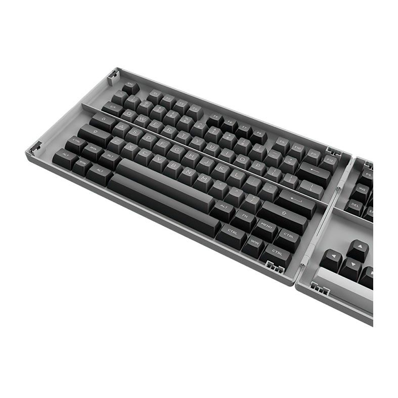 Conjunto de Teclas Akko ASA Profile, PBT Double Shot, Black e Silver, AKKO-KEYCAP-BS