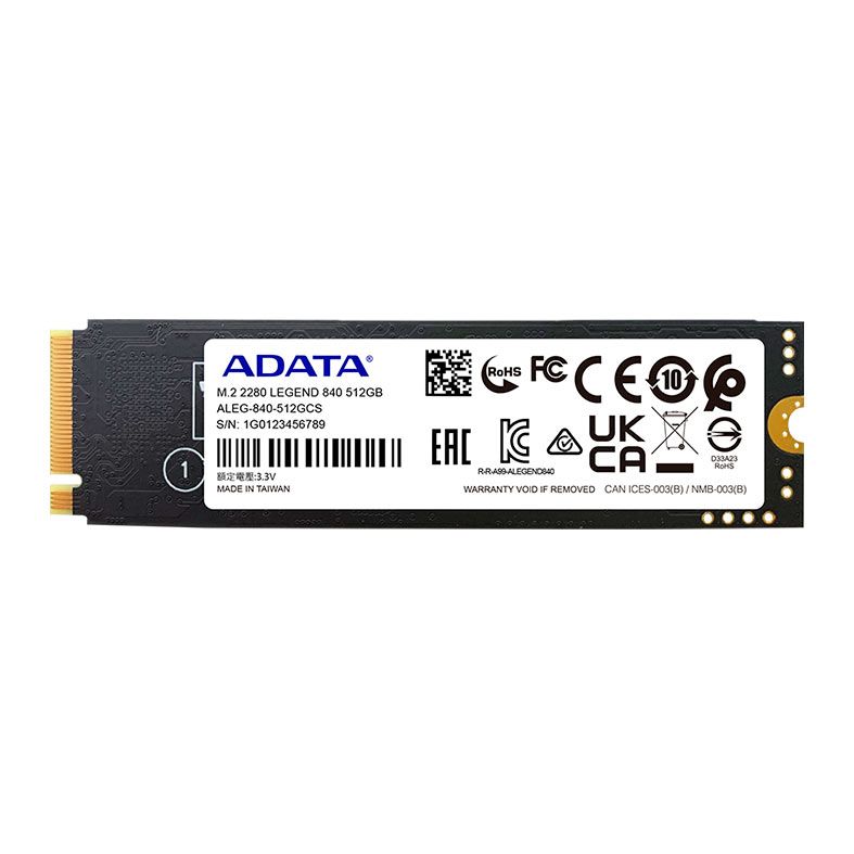 SSD Adata Legend 840, 512GB, M.2 2280, PCIe NVMe, Leitura 5000 MB/s, Gravacao 3000 MB/s, ALEG-840-512GCS