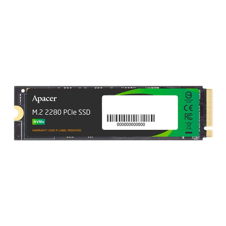 SSD Apacer AS2280P4U, 256GB, M.2 2280, PCIe NVMe, Leitura 3500MB/s, Gravacao 3000MB/s, AP256GAS2280P4U-1