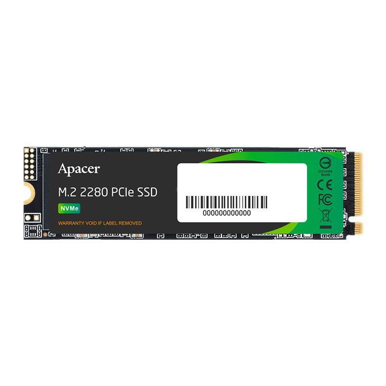 SSD Apacer AS2280P4X, 256GB, M.2 2280, PCIe NVMe, Leitura 2100MB/s, Gravacao 1300MB/s, AP256GAS2280P4X-1