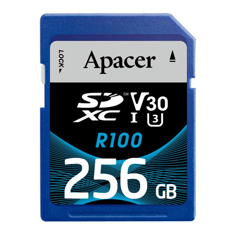 Cartao de Memoria Apacer, 256GB, SDXC, UHS-I, V30, AP256GSDXC10U7-R